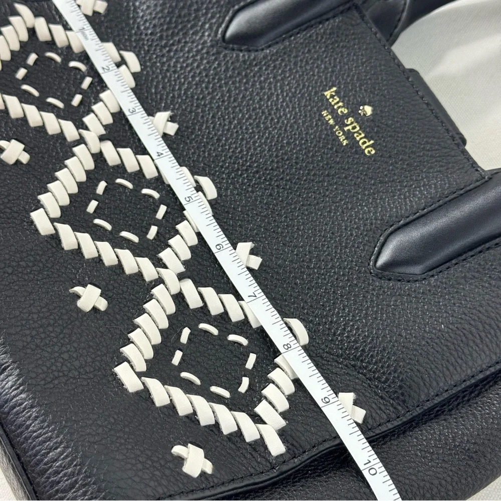 Kate Spade New York Flynn Street Small Meriwether Satchel Black Leather WKRU5488 - Picture 11 of 14